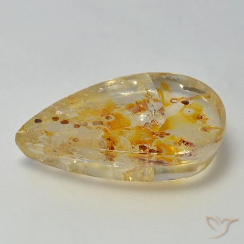 Quartz With Marcasite Gemstone in 21.5 x 14.7 mm Size for Sale, Quartz With Marcasite Stone in Multicolor Color