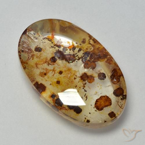 16.40ct Natural Multicolor Quartz With Marcasite, Oval, Transparent