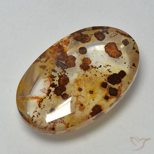16.40 ct Multicolor Quartz With Marcasite Stone, Natural Quartz With Marcasite in Oval Cabochon Shape for Sale