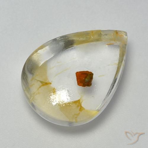 10.25ct Natural Multicolor Quartz With Marcasite, Pear Shape, Transparent