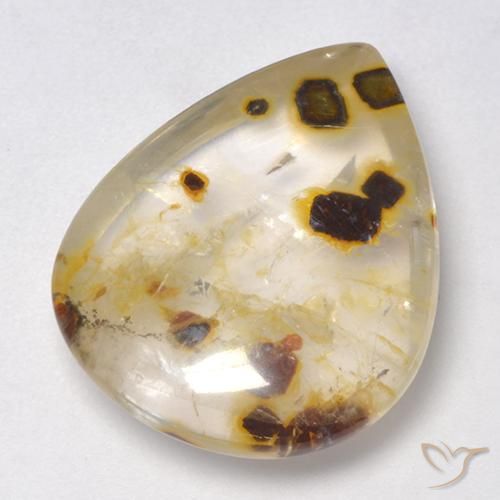 16.06ct Natural Multicolor Quartz With Marcasite, Pear Shape, Transparent