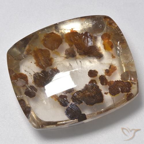 28.55ct Natural Multicolor Quartz With Marcasite, Cushion, Transparent