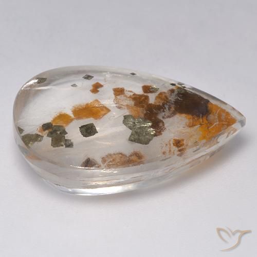 Quartz With Marcasite Gemstone in 25.2 x 18.8 mm Size for Sale, Quartz With Marcasite Stone in Multicolor Color