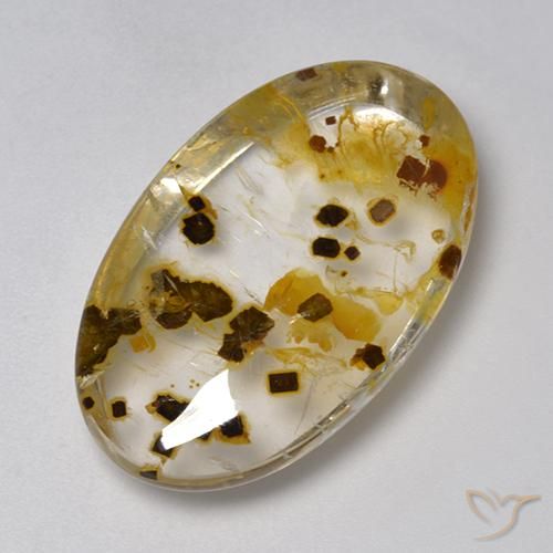 26.59 ct Oval Quartz With Marcasite, 27 x 16.8 mm From Brazil, Photo A