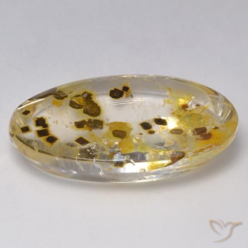 Quartz With Marcasite Gemstone in 27 x 16.8 mm Size for Sale, Quartz With Marcasite Stone in Multicolor Color