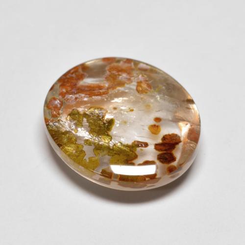 5.28 ct Multicolor Quartz With Marcasite Stone, Natural Quartz With Marcasite in Oval Cabochon Shape for Sale