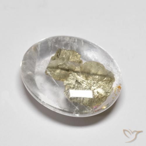 10.68ct Natural Multicolor Quartz With Marcasite, Oval, Transparent