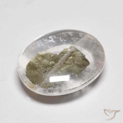 10.68 ct Multicolor Quartz With Marcasite Stone, Natural Quartz With Marcasite in Oval Cabochon Shape for Sale