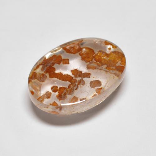 3.68 ct Multicolor Quartz With Marcasite Stone, Natural Quartz With Marcasite in Oval Cabochon Shape for Sale