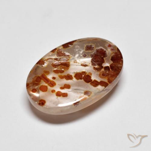 6.22 ct Multicolor Quartz With Marcasite Stone, Natural Quartz With Marcasite in Oval Cabochon Shape for Sale