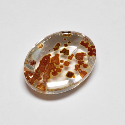 Multicolor Quartz With Marcasite Gem - 5.6ct Oval Cabochon (ID: 577068)