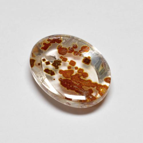 5.58 ct Multicolor Quartz With Marcasite Stone, Natural Quartz With Marcasite in Oval Cabochon Shape for Sale