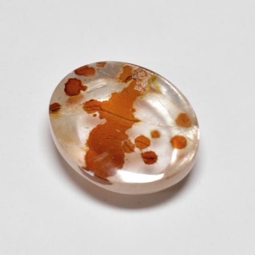 Multicolor Quartz With Marcasite Gem - 4.3ct Oval Cabochon (ID: 577071)