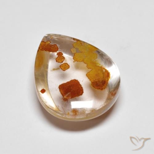Quarzo Con Marcasite multicolore taglio pera da 9,42 ct dal Brasile, dimensione 16,4 x 12,8mm, pietra preziosa naturale Nessuna , purezza Transparent, Quarzo Con Marcasite Cabochon pera da 1 pz, durezza Mohs di 7 adatto per gioielli da indossare ogni giorno, Photo A