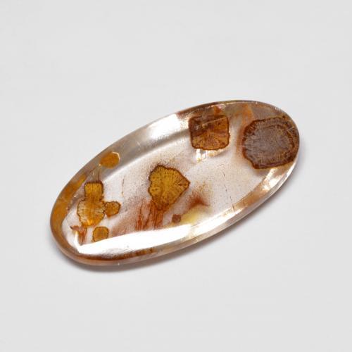 Multicolor Cuarzo con marcasita Gema - 4.8ct Cabujón Óvalo (ID: 577334)