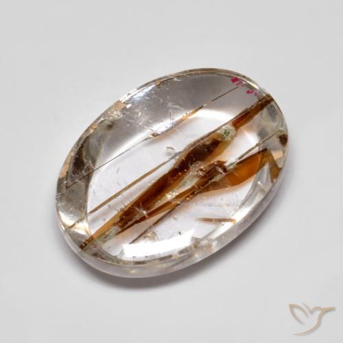 10.33 ct Multicolor Quartz With Marcasite Stone, Natural Quartz With Marcasite in Oval Cabochon Shape for Sale