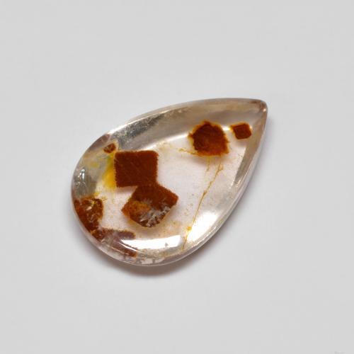 Multicolor Quartz With Marcasite Gem - 3.5ct Pear Cabochon (ID: 577339)