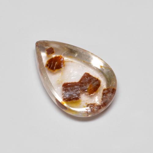 3.45 ct Multicolor Quartz With Marcasite Stone, Natural Quartz With Marcasite in Pear Cabochon Shape for Sale