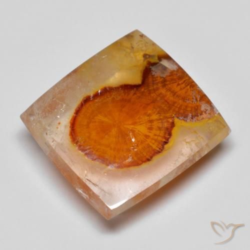 Quartz carré de 11,15 ct avec marcassite, 13,8 x 12,3 mm du Brésil, Photo A