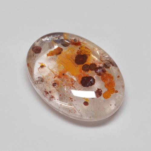 Multicolor Quartz With Marcasite Gem - 6.1ct Oval Cabochon (ID: 577344)