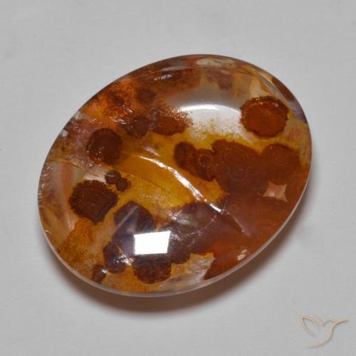 19.21 ct Multicolor Quartz With Marcasite Stone, Natural Quartz With Marcasite in Oval Cabochon Shape for Sale
