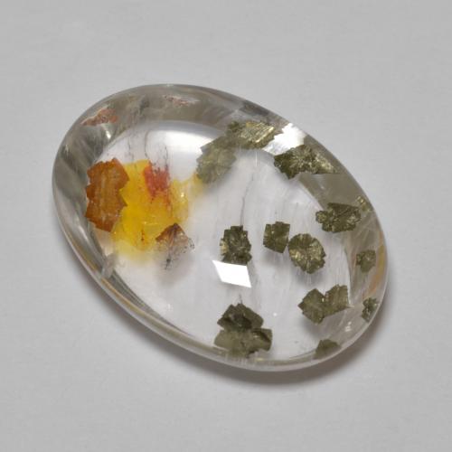 Multicolor Quartz With Marcasite Gem - 17ct Oval Cabochon (ID: 577731)
