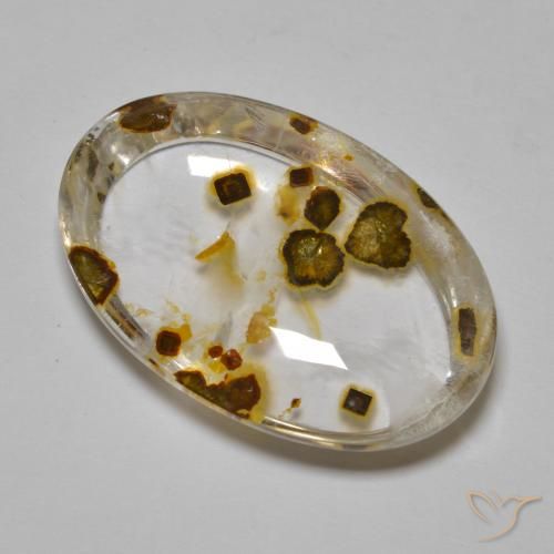 29.44 ct Oval Quartz With Marcasite, 26.9 x 18 mm From Brazil, Photo A