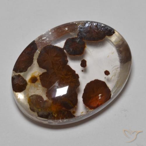 32.37ct Natural Multicolor Quartz With Marcasite, Oval, Transparent