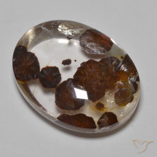 32.37 ct Multicolor Quartz With Marcasite Stone, Natural Quartz With Marcasite in Oval Cabochon Shape for Sale