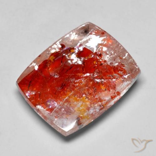 13.12 ct Multicolor Quartz With Marcasite Stone, Natural Quartz With Marcasite in Cushion Cabochon Shape for Sale