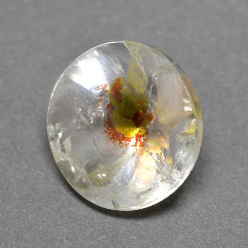 Multicolor Cuarzo con marcasita Gema - 6.3ct Cabujón Redondo (ID: 585650)