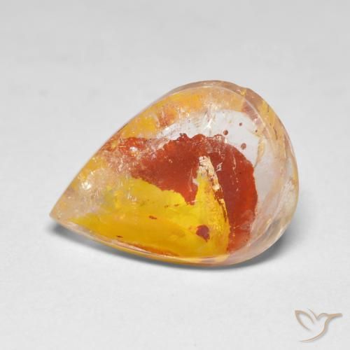 5.50ct Natural Multicolor Quartz With Marcasite, Pear Shape, Transparent
