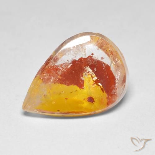 5.50 ct Multicolor Quartz With Marcasite Stone, Natural Quartz With Marcasite in Pear Cabochon Shape for Sale