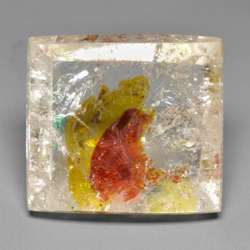 Multicolor Quartz With Marcasite Gem - 25.9ct Baguette Cabochon (ID: 585680)