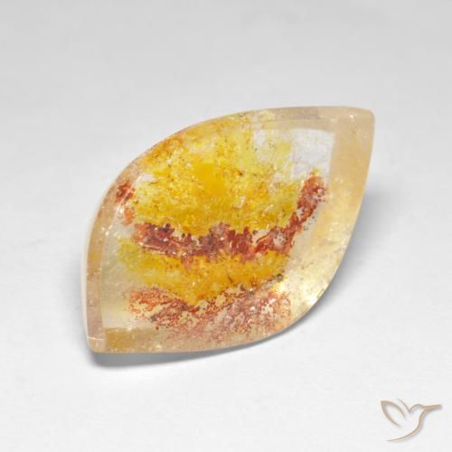 14.09 ct Multicolor Quartz With Marcasite Stone, Natural Quartz With Marcasite in Fancy Cabochon Shape for Sale