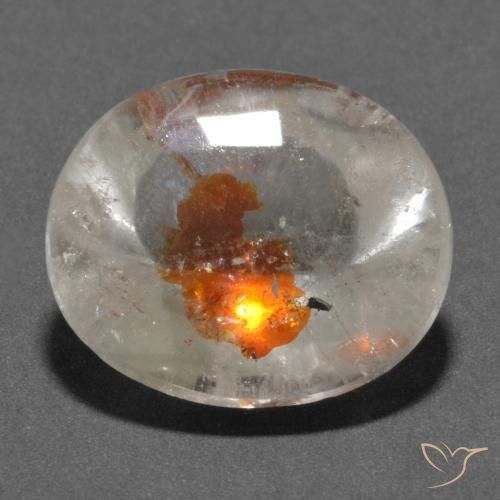 19.66 ct Multicolor Quartz With Marcasite Stone, Natural Quartz With Marcasite in Oval Cabochon Shape for Sale