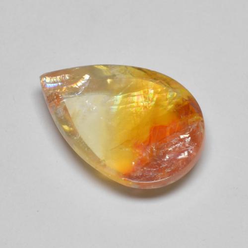 6.54 ct Multicolor Quartz With Marcasite Stone, Natural Quartz With Marcasite in Pear Cabochon Shape for Sale
