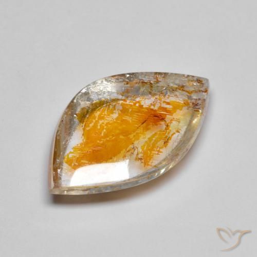 9.60 ct Multicolor Quartz With Marcasite Stone, Natural Quartz With Marcasite in Fancy Cabochon Shape for Sale