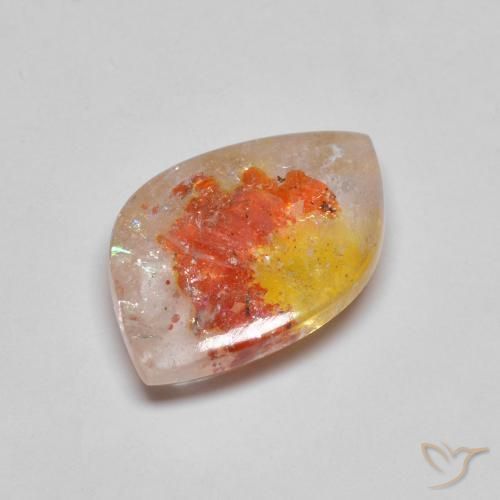 5.96 ct Multicolor Quartz With Marcasite Stone, Natural Quartz With Marcasite in Fancy Cabochon Shape for Sale