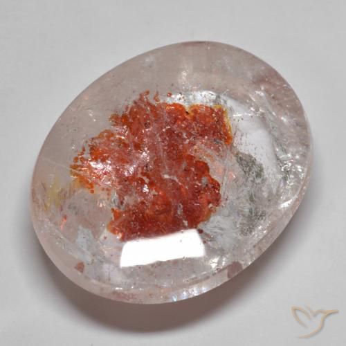 44.02 ct Multicolor Quartz With Marcasite Gemstone, Quartz With Marcasite Gem in Oval Cabochon Shape for Sale.