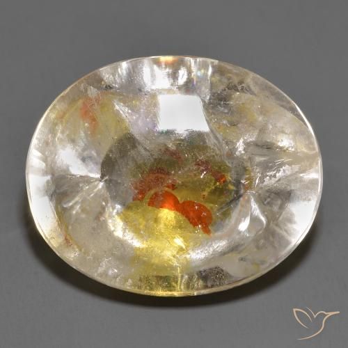 Multicolor Quartz With Marcasite Gem - 29.7ct Oval Cabochon (ID: 586128)