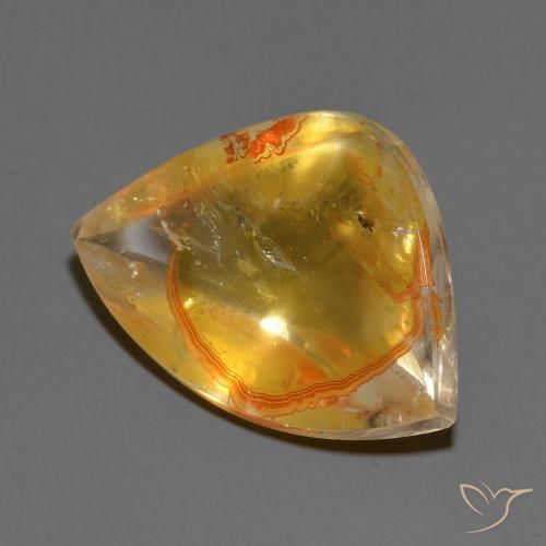 14.92 ct Multicolor Quartz With Marcasite Stone, Natural Quartz With Marcasite in Fancy Cabochon Shape for Sale