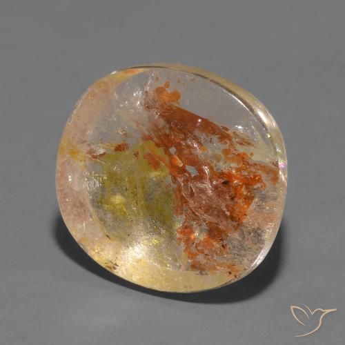11.47ct Natural Multicolor Quartz With Marcasite, Cushion, Transparent
