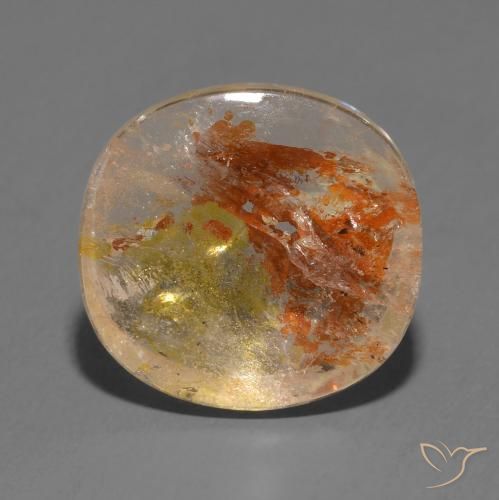 11.47 ct Multicolor Quartz With Marcasite Stone, Natural Quartz With Marcasite in Cushion Cabochon Shape for Sale