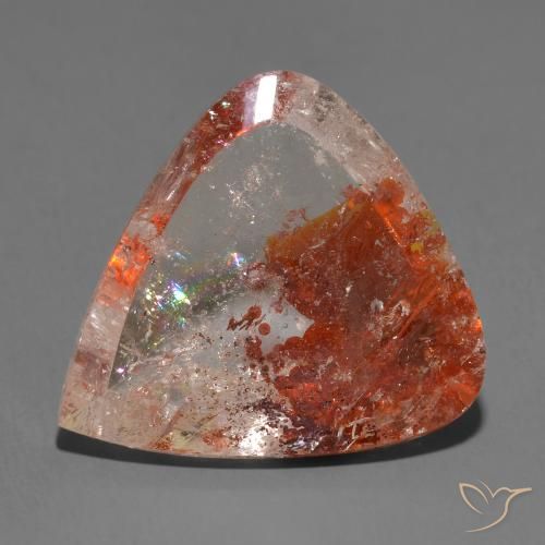 18.57ct Natural Multicolor Quartz With Marcasite, Pear Shape, Transparent