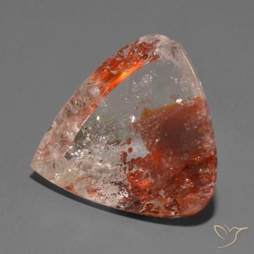 18.57 ct Multicolor Quartz With Marcasite Stone, Natural Quartz With Marcasite in Pear Cabochon Shape for Sale