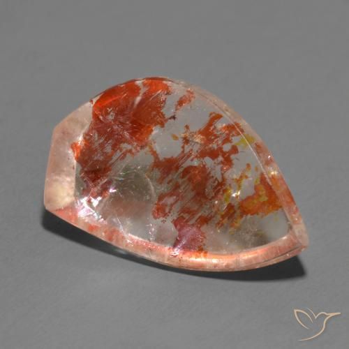 Quartz avec marcassite Multicolore Fantaisie 20,9x13,3 mm du Brésil, poids de 13,13 ct, pierre gemme naturelle Aucun de pureté Transparent, 1 pièce Quartz avec marcassite fancy cabochon, couleur : Multicolore, dureté de Mohs de 7 convient aux bijoux de tous les jours, pierre de sagesse, Photo A