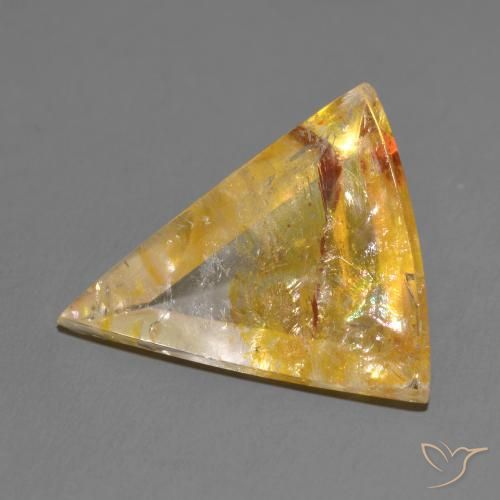 14.28 ct Multicolor Quartz With Marcasite Stone, Natural Quartz With Marcasite in Trillion Cabochon Shape for Sale