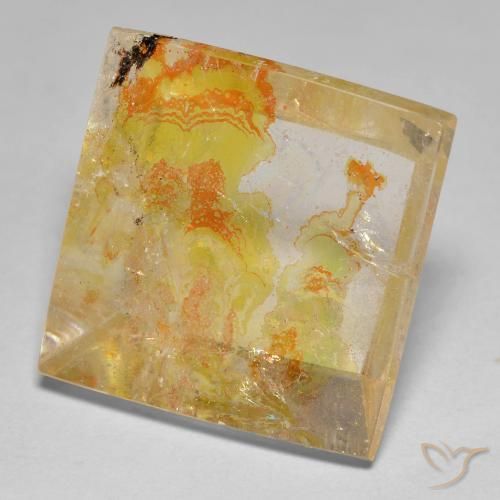 21.57 ct Golden Quartz With Marcasite Stone, Natural Quartz With Marcasite in Square Cabochon Shape for Sale