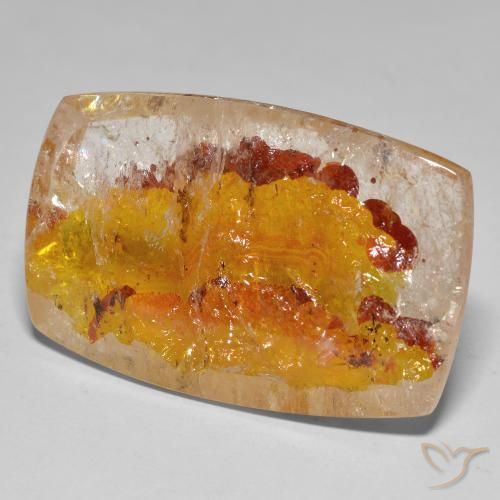 63.38 ct Multicolor Quartz With Marcasite Stone, Natural Quartz With Marcasite in Cushion Cabochon Shape for Sale